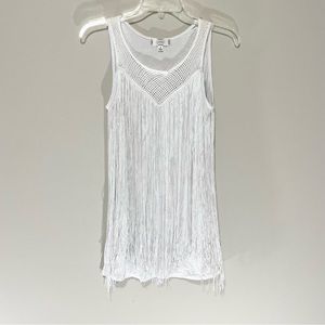 Shannon Ford New York White Fringe Tank Top Size S